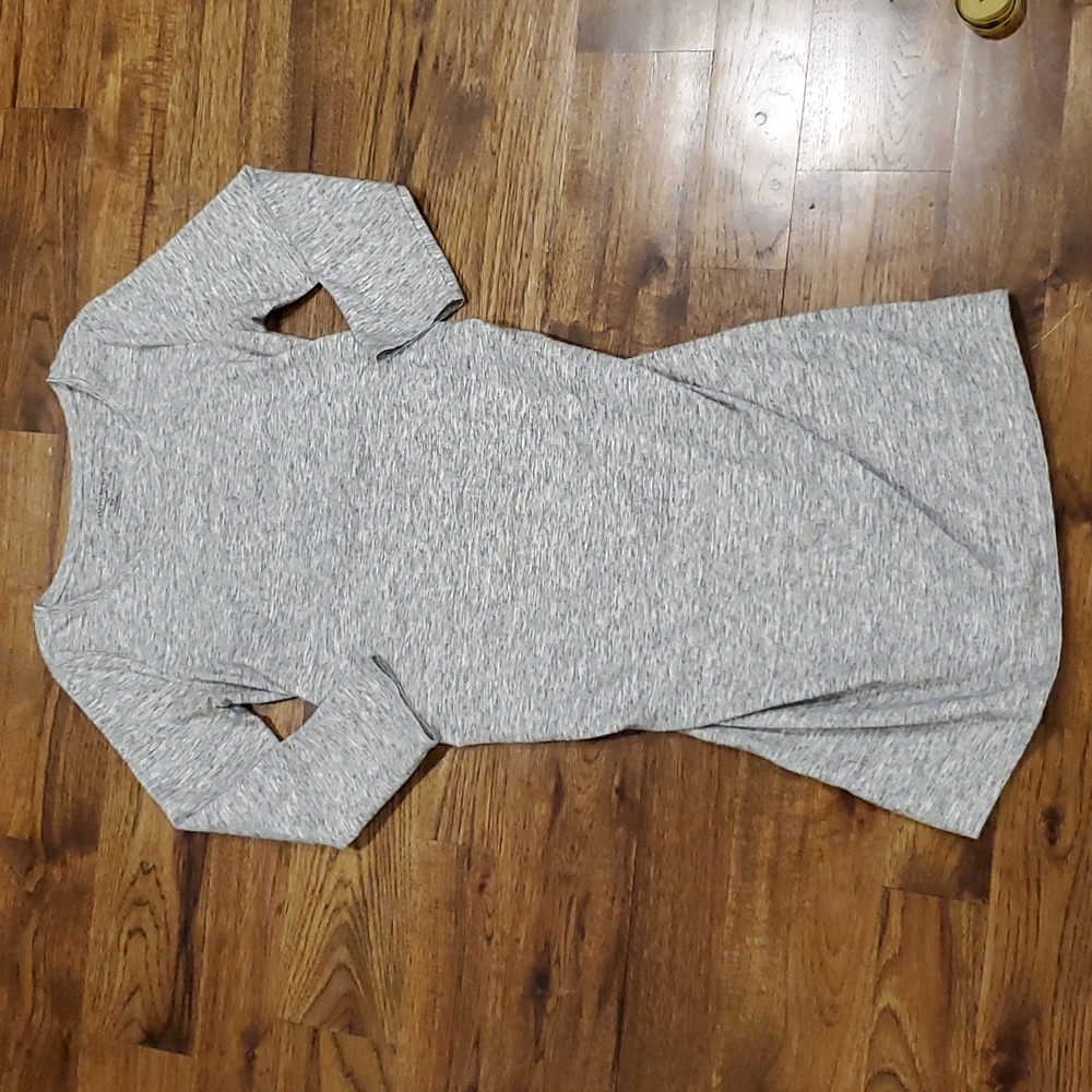 Womens Liz Lange Maternity gray ruched tshirt dress size S